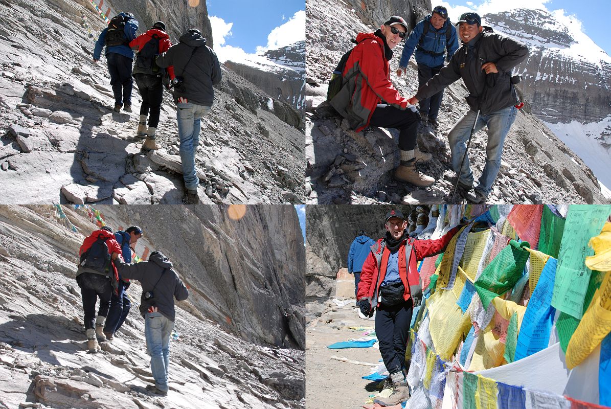 22 Jerome Ryan Being Helped Up The Last Steep Section To The 13 Golden Chortens On Mount Kailash Inner Kora Nandi Parikrama The final climb to the 13 Golden Chortens is so steep and dangerous that I willingly accepted the guiding hands of both my Tibetan Guide Ngawang and the local guide Tashi (11:21)
